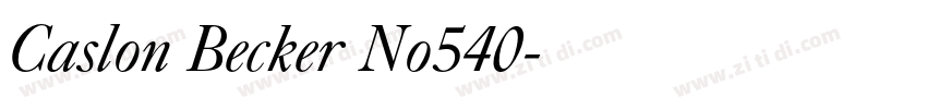 Caslon Becker No540字体转换